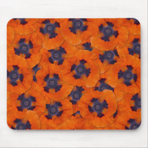 Alfombrilla De Ratón Naranja de escarlata Poppy patrón sin soldadura