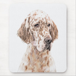 Alfombrilla De Ratón Naranja de Inglaterra Belton Pintura de Perro Arte