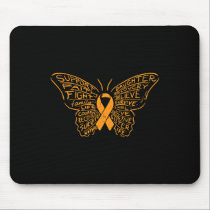 Alfombrilla De Ratón Naranja de mariposa Cinta Cinta Cáncer Conciencia