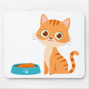 Alfombrilla De Ratón Naranja de Personalizado de gatito lindo Tabby Cat