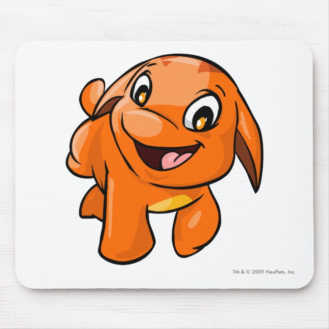 Alfombrilla De Ratón Naranja de Poogle (Frente)