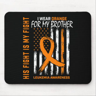 Alfombrilla De Ratón Naranja de ropa de combate Hermano Leucemia Cáncer
