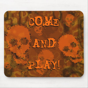 Alfombrilla De Ratón Naranja de Skull Specters 'Come and Play!'