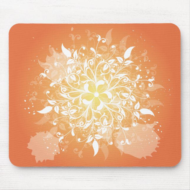 Alfombrilla De Ratón Naranja de Swirly (Frente)