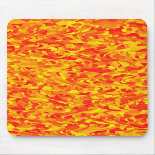 Alfombrilla De Ratón Naranja del patrón abstracto amarillo rojo