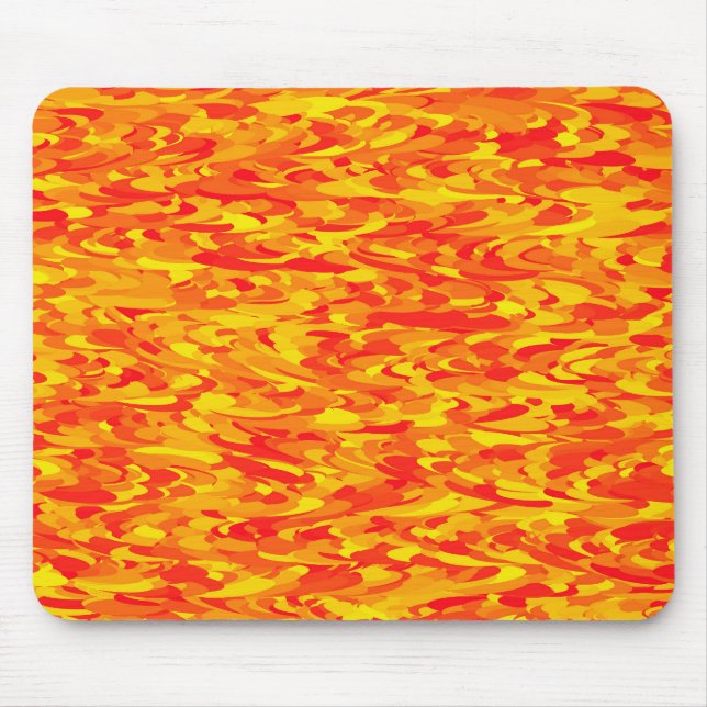 Alfombrilla De Ratón Naranja del patrón abstracto amarillo rojo (Frente)
