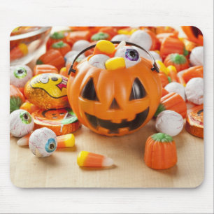 Alfombrilla De Ratón Naranja espeluznante Halloween Candy