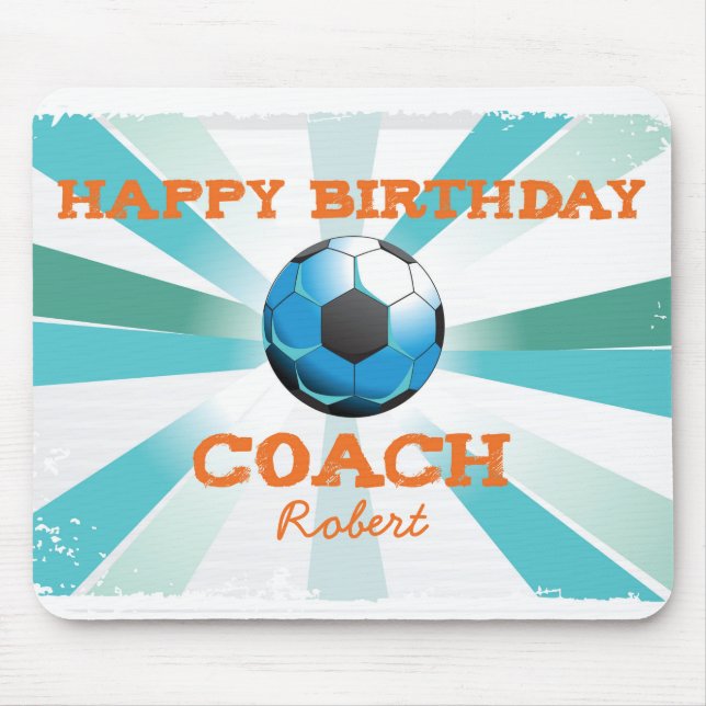 Alfombrilla De Ratón Naranja/estreno Verde azulado/azul del entrenador  (Frente)