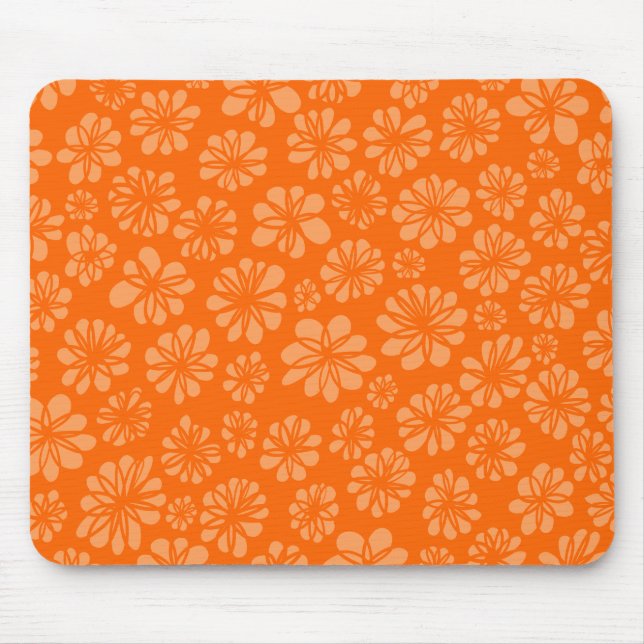 Alfombrilla De Ratón Naranja Floral (Frente)