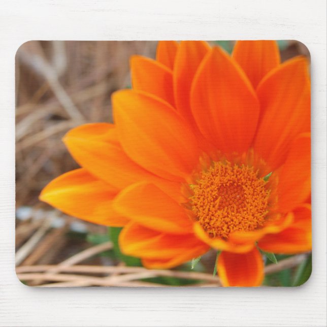 Alfombrilla De Ratón Naranja Floral Mousepad (Frente)