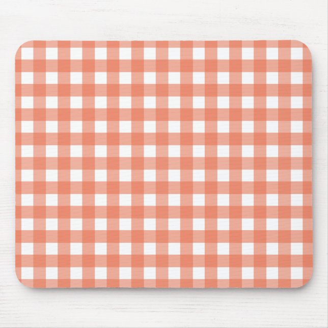 Alfombrilla De Ratón Naranja gingham (Frente)