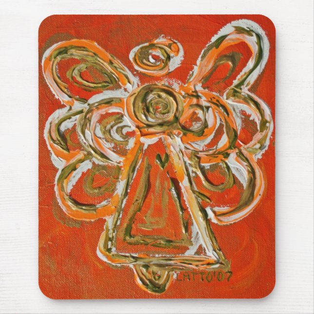 Alfombrilla De Ratón Naranja Guardian Angel Mousepad (Frente)