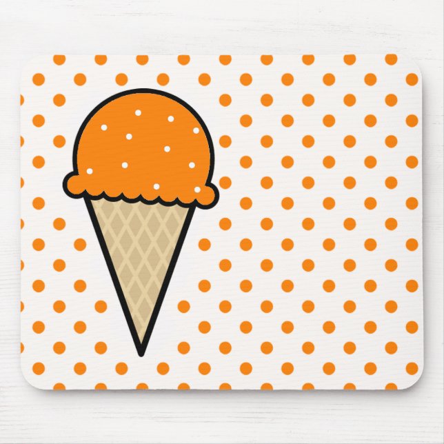 Alfombrilla De Ratón Naranja Ice Cream Cone (Frente)