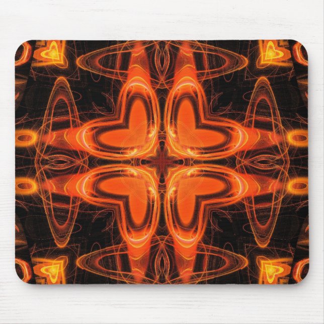 Alfombrilla De Ratón Naranja Kaleidoscope 03 (Frente)