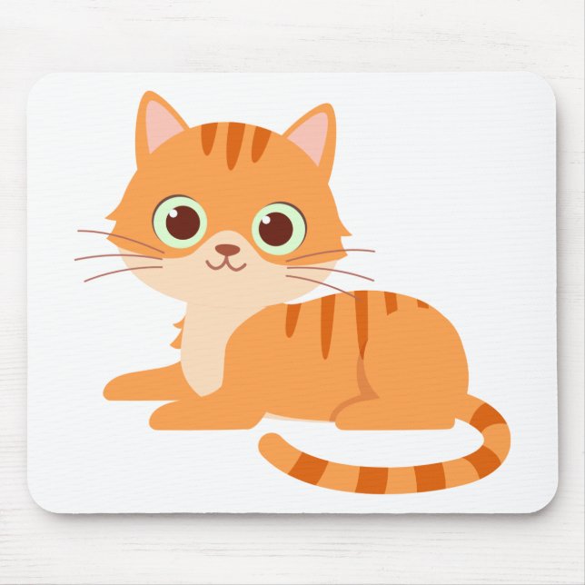 Alfombrilla De Ratón Naranja lindo Tabby Kitten Personalizado Kitty Cat (Frente)