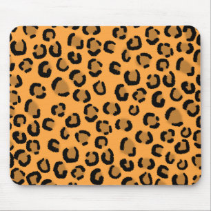 Alfombrilla De Ratón Naranja, negro y modelo del estampado leopardo de