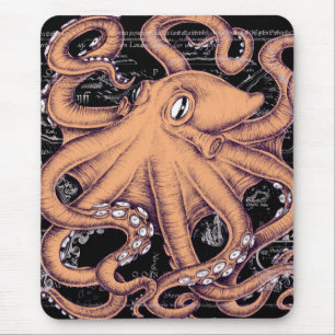 Alfombrilla De Ratón Naranja Octopus Tentacles ink ink