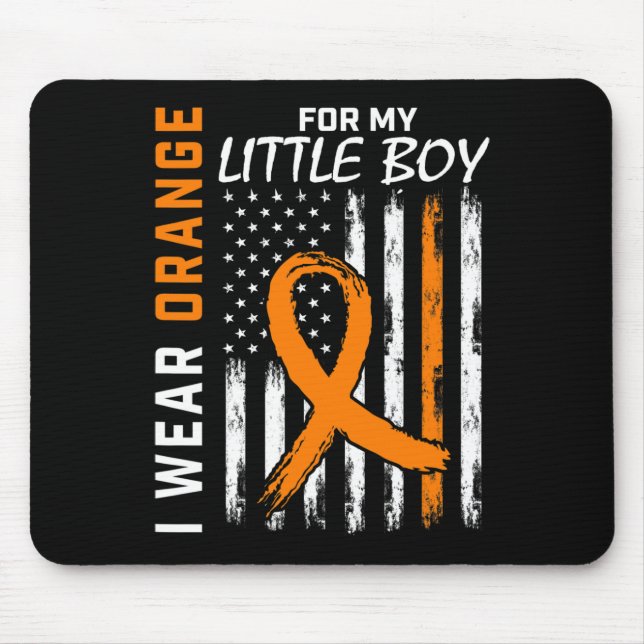 Alfombrilla De Ratón Naranja Para Mi Hijo Niño Consciente Del Cáncer De (Frente)