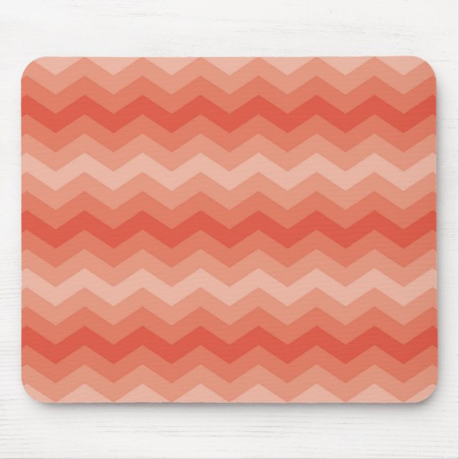 Alfombrilla De Ratón Naranja Peach Chevron (Frente)