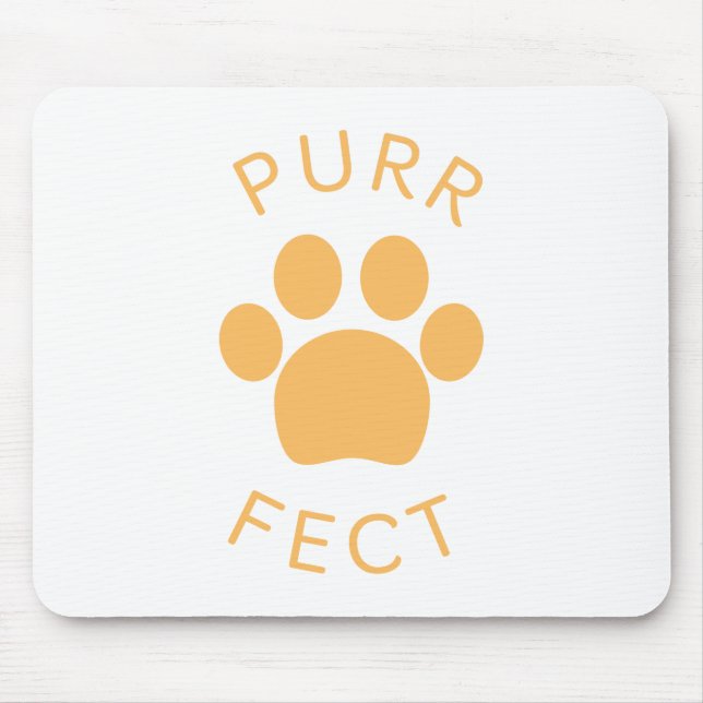 Alfombrilla De Ratón Naranja perfecto para el gato Purr Paw Print (Frente)