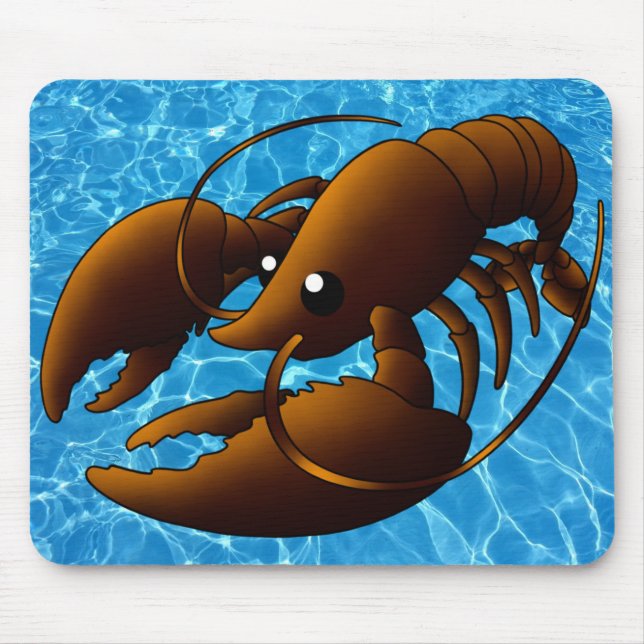 Alfombrilla De Ratón Naranja Personalizado Cute Lobster (Frente)