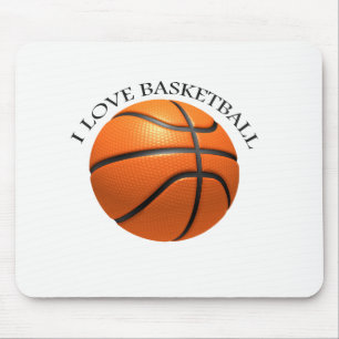 Alfombrilla De Ratón naranja personalizado y baloncesto de cuero negro