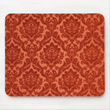 Naranja quemado Damask Mousepad