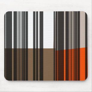 Alfombrilla De Ratón Naranja retro, gris, Brown, arte abstracto negro