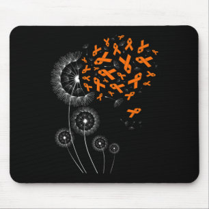Alfombrilla De Ratón Naranja Ribbon y Dandelion Leukemia