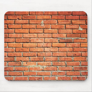 Alfombrilla De Ratón Naranja Rojo Pared de ladrillo pequeño
