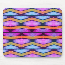 Alfombrilla De Ratón Naranja, rosa, púrpura y azul Chevron