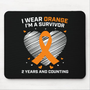 Alfombrilla De Ratón Naranja Sobreviviente de leucemia Regalos 2 años g