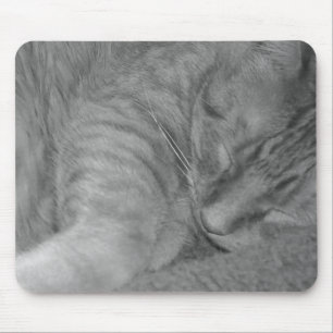 Alfombrilla De Ratón Naranja Tabby Cat/Black & White Photo