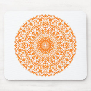 Alfombrilla De Ratón Naranja Tribal Mandala