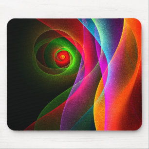 Alfombrilla De Ratón Naranja Verde Rojo Patrón de arte abstracto modern