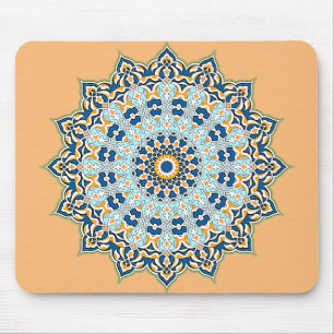Alfombrilla De Ratón Naranja y azul Mandala Mousepad