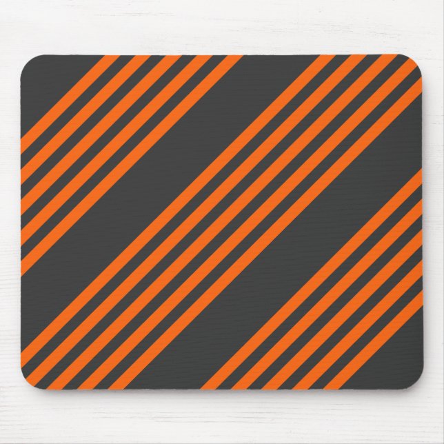 Alfombrilla De Ratón Naranja y carbón vegetal cinco rayas (Frente)