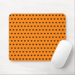 Alfombrilla De Ratón Naranja Y Negro<br><div class="desc">Mousepad naranja Con Patrón De Corazón Negro</div>