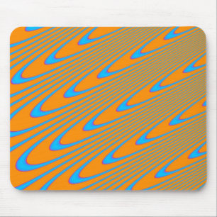 Alfombrilla De Ratón Naranja y remolino azul Mousepad