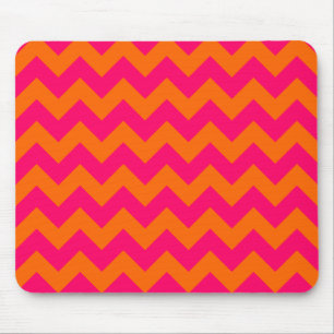 Alfombrilla De Ratón Naranja y rosa Zigzag
