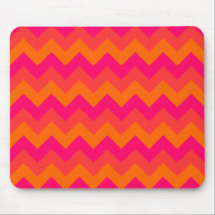 Alfombrilla De Ratón Naranja y Zigzag Rosa