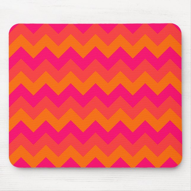 Alfombrilla De Ratón Naranja y Zigzag Rosa (Frente)