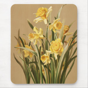 Alfombrilla De Ratón Narcisos Mousepad del vintage