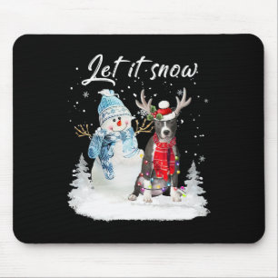 Alfombrilla De Ratón Nariz azul Pitbull Santa Dog Navidades Snowman Xma