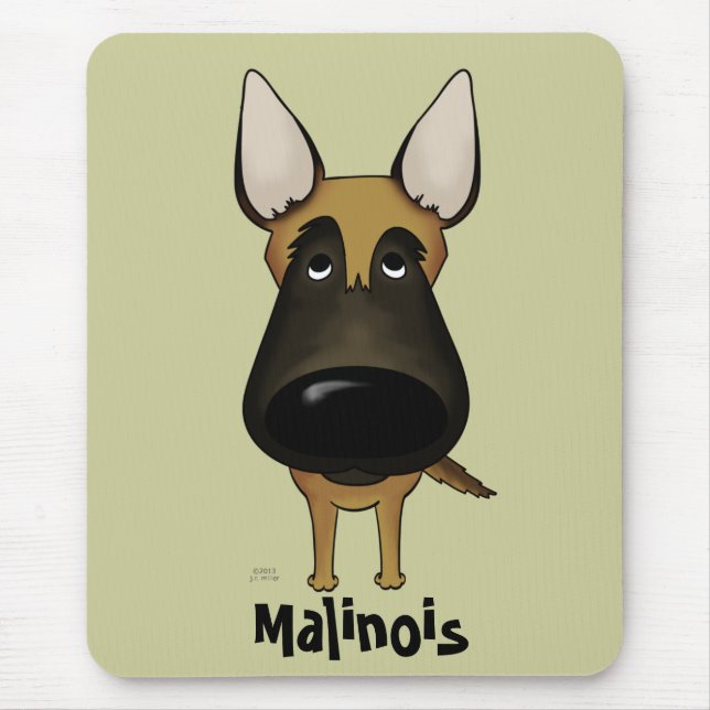 Alfombrilla De Ratón Nariz grande Malinois (Frente)