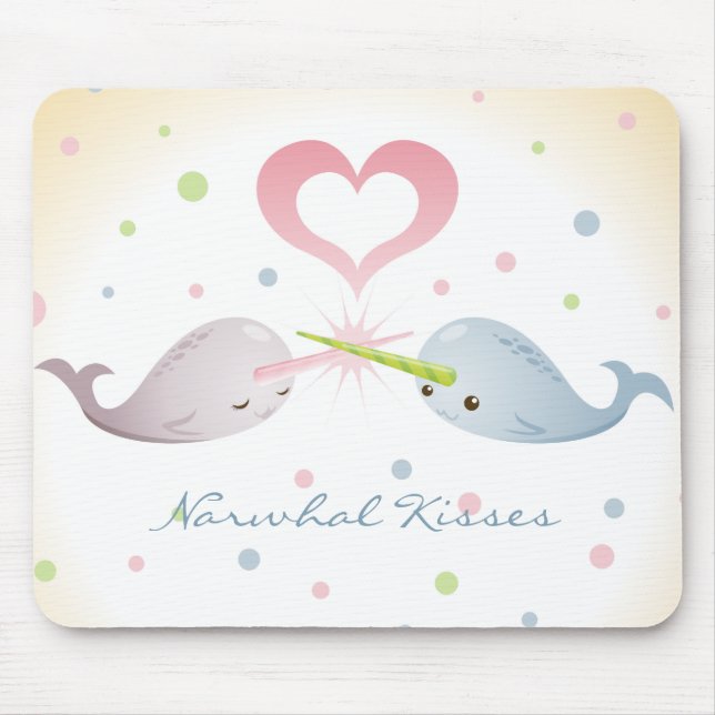 Alfombrilla De Ratón Narwhal besa Mousepad (Frente)