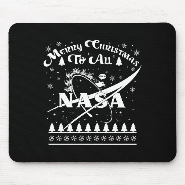 Alfombrilla De Ratón Nasa Merry Christmas To All Ugly Sweater Logo With (Frente)