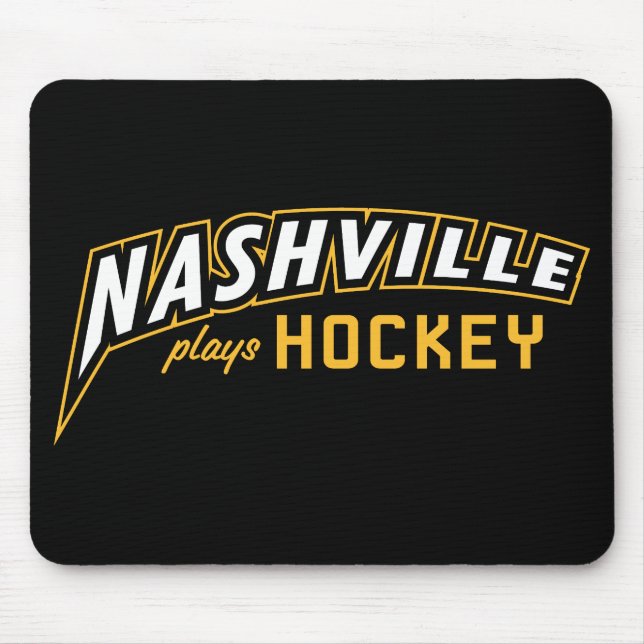 Alfombrilla De Ratón Nashville juega Hockey Black Mouse Pad (Frente)