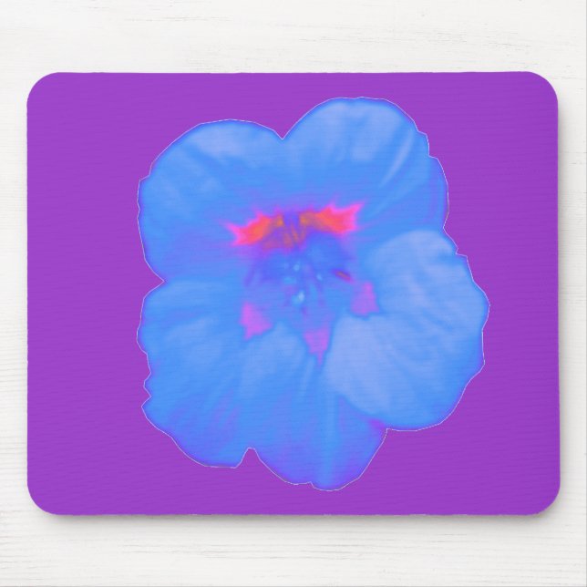 Alfombrilla De Ratón Nasturtium Bright Blue Mousepad (Frente)