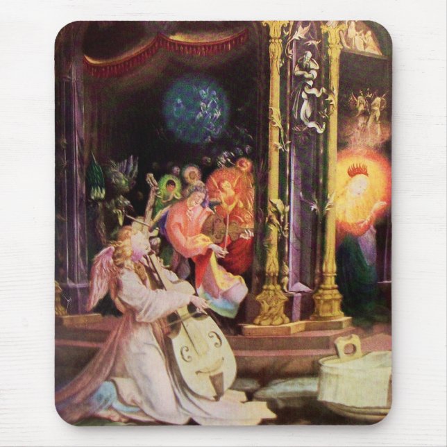 ALFOMBRILLA DE RATÓN NATIVIDAD CON ÁNGELES - MAGIA DE NAVIDADES (Frente)